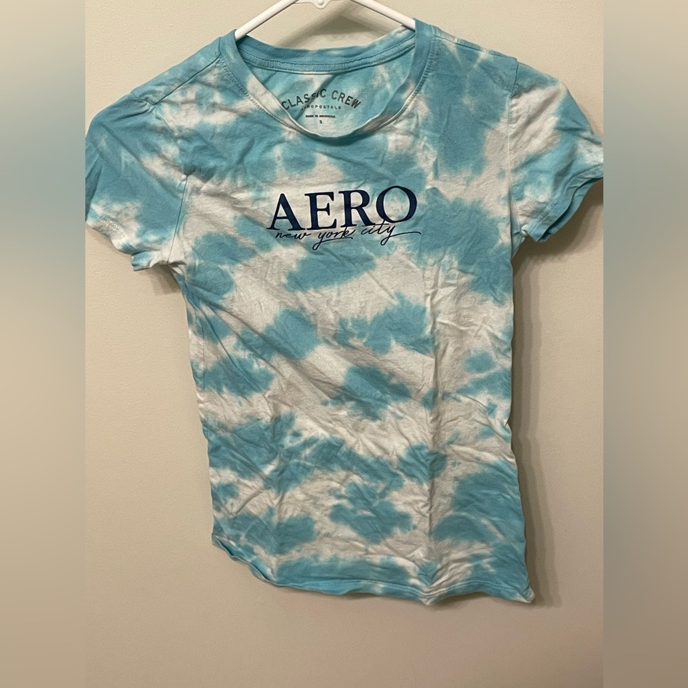 Women's Aeropostale Tie Dye Graphic Tee - Size Small - Blue